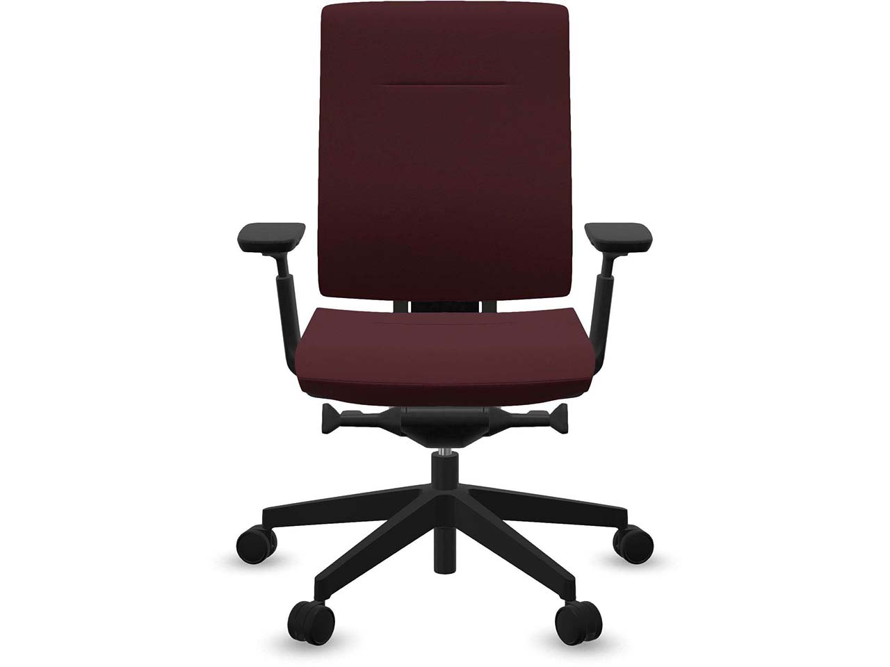 Profim Bürodrehstuhl "XENON" mit Armlehnen, Gestell: schwarz, Stoff: bordeaux