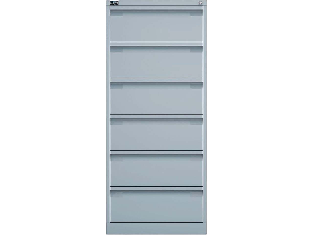 BISLEY Karteischrank "KS 26" zweibahnig, 6 Schubladen, DIN A5, B57xT62xH132cm, lichtgrau