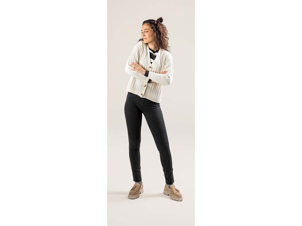 Living Crafts Bio-Damen-Treggings "DENISE" mit elastischem Gummibund,  schwarz, Gr. L