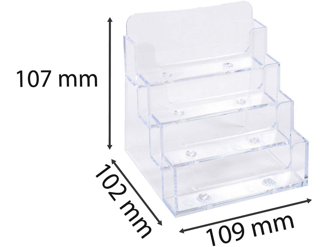 Exacompta Visitenkartenhalter "Exacryl" aus PS, 4 Fächer 102 x 109 x 107 mm, transparent Exacompta Visitenkartenhalter "Exacryl" aus PS, 4 Fächer 102 x 109 x 107 mm, transparent