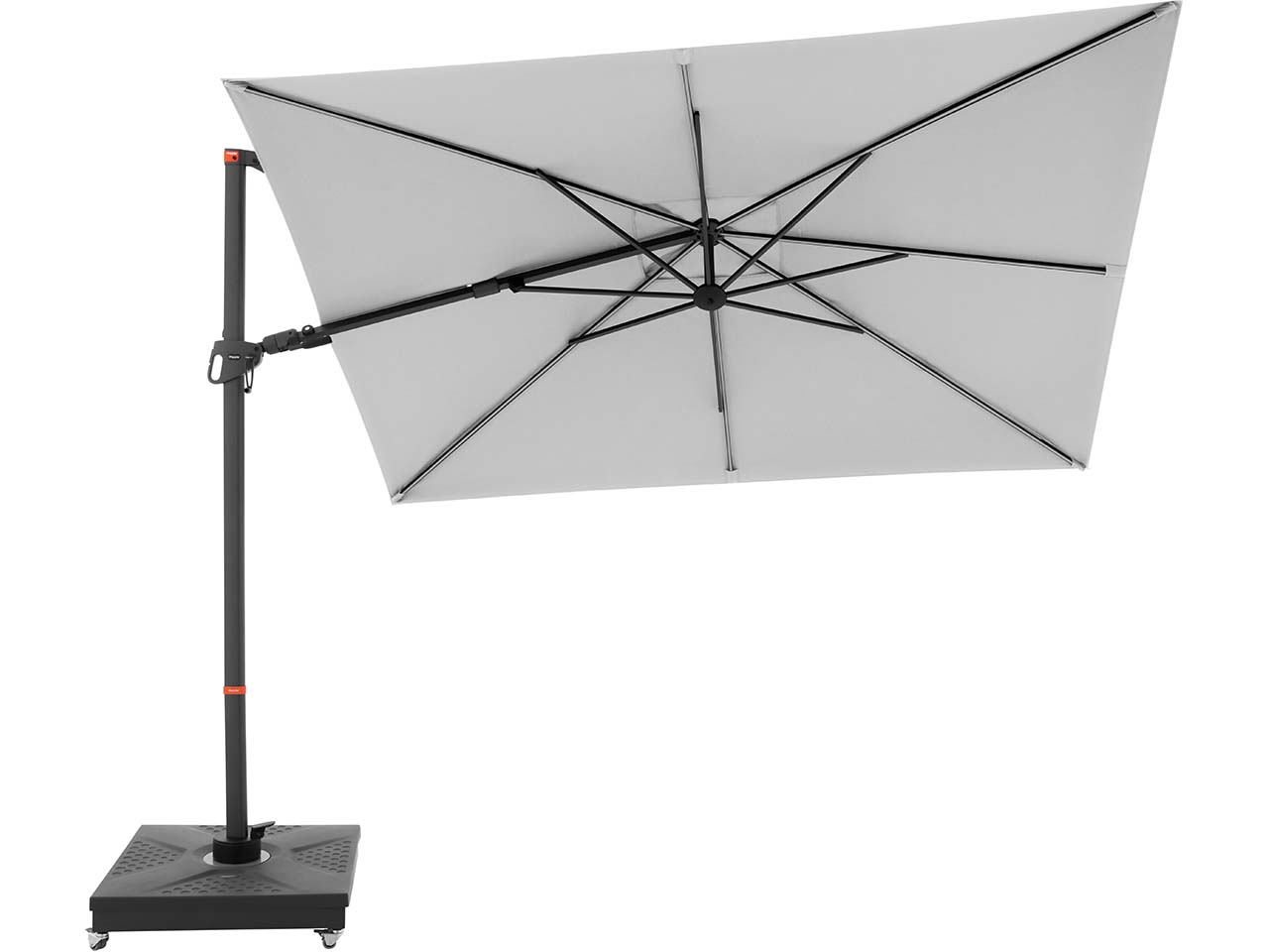 doppler Pendelschirm "myZone AX" mit LED Beleuchtung 300 x 220 cm, hellgrau