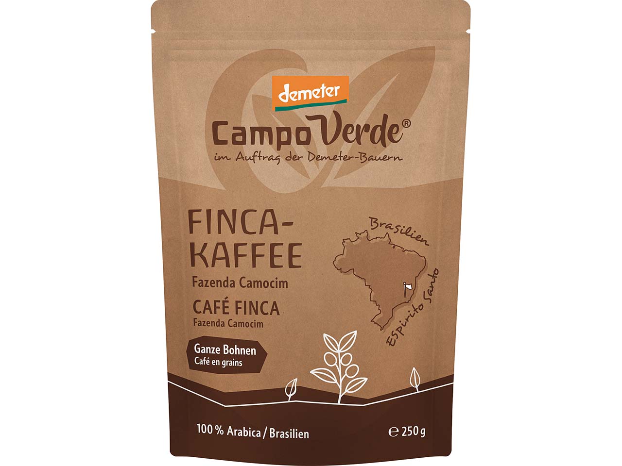 Campo Verde Bio-Kaffee "Finca Kaffee", ganze Bohne, 250 g