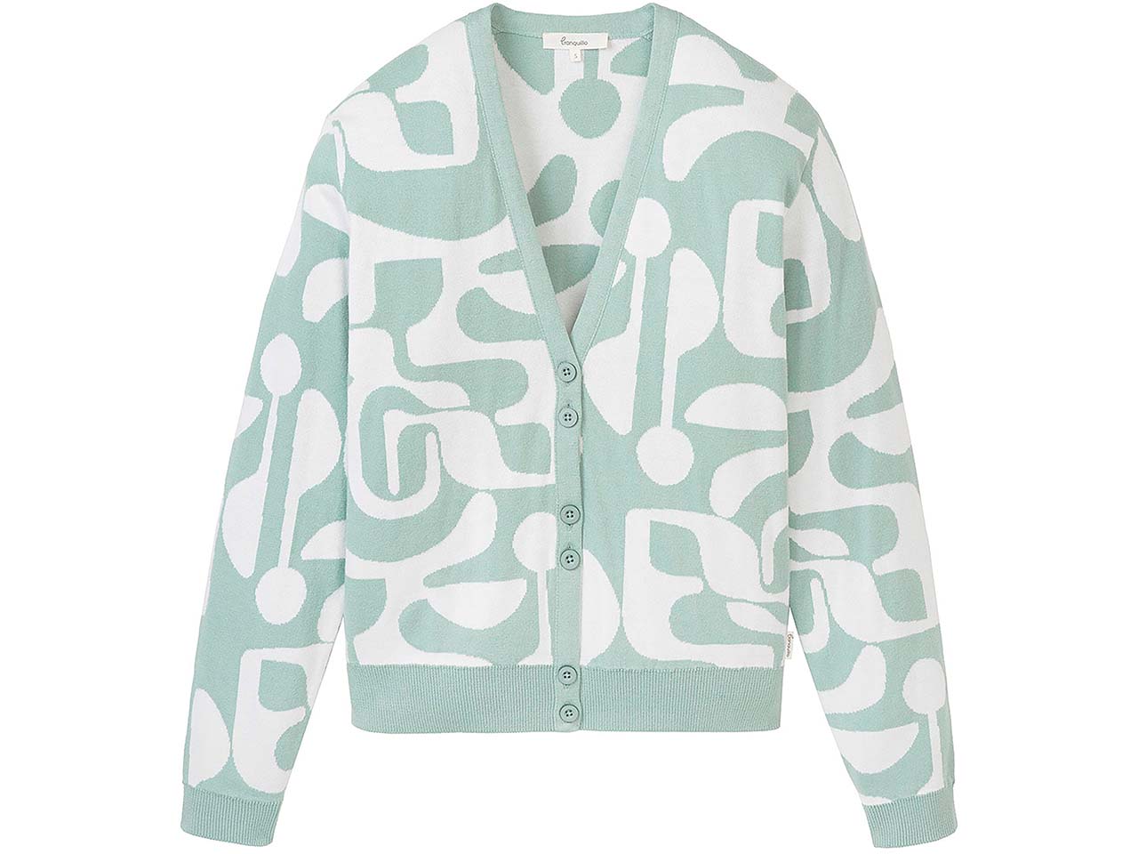 tranquillo Bio-Damen-Strickjacke mit V-Ausschnitt, granite green, Gr. S