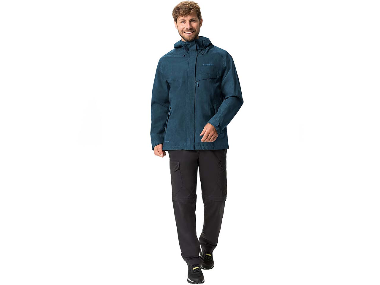 VAUDE Herren-Regenjacke "Rosemoor II" mit Brusttasche, dark sea, Gr. S