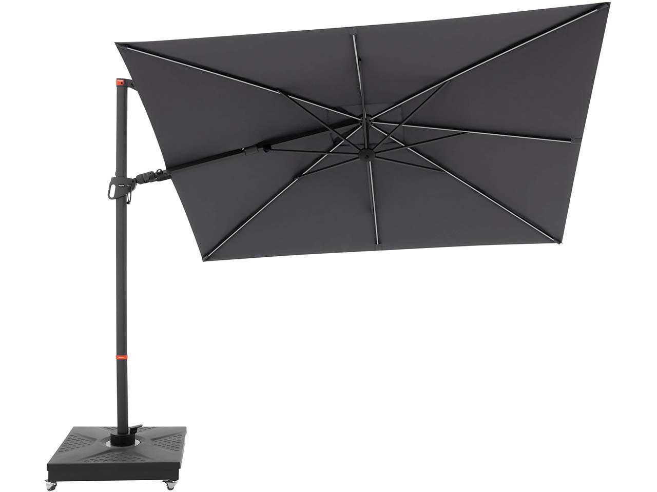 doppler Pendelschirm "myZone AX" mit LED Beleuchtung 300 x 220 cm, anthrazit