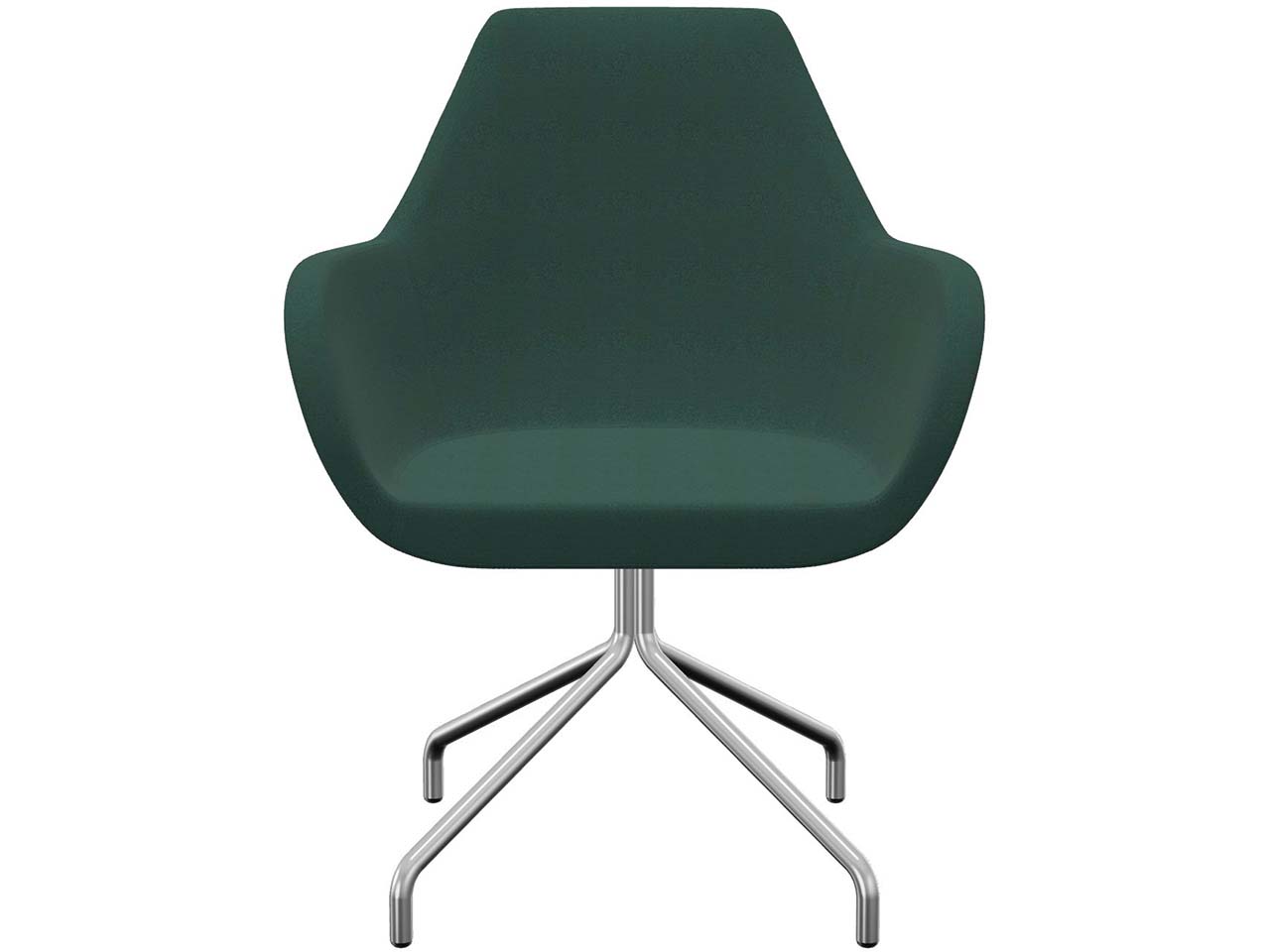 Profim Besucherstuhl "FAN" mit drehbarem Sternfußgestell, silber, Stoff: grün