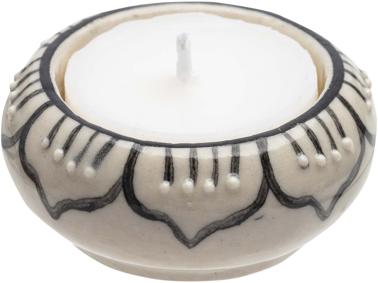 tranquillo Teelichthalter "TRADITIONAL" creme, Blumenblätter