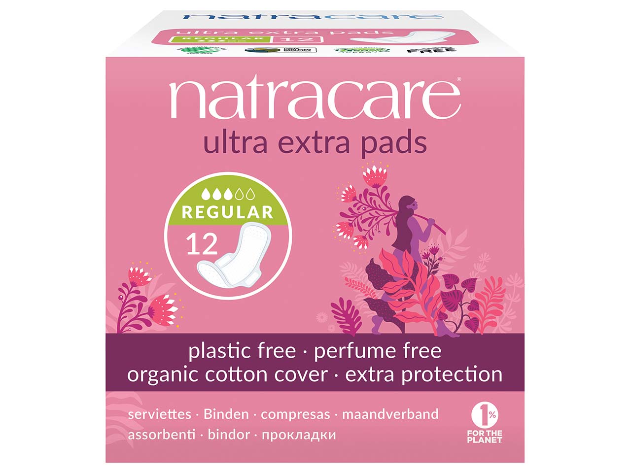 natracare Damenbinden ultra extra, normal, 12 Stück