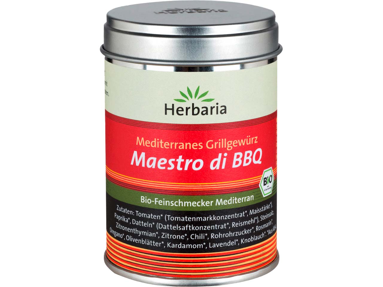 Herbaria Bio-Gewürzmischung "Maestro di BBQ" mediterranes Grillgewürz, 70 g