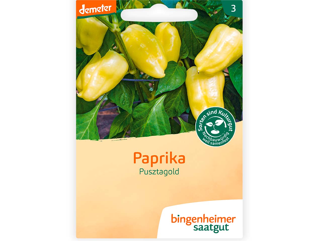 bingenheimer saatgut Bio-Samen Paprika "Puzstagold", 1 Stk.
