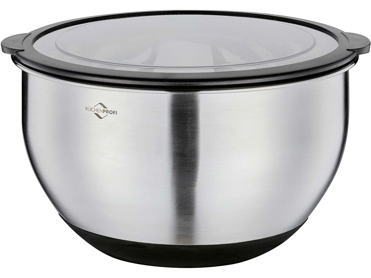 Schüssel "Deluxe" aus Edelstahl mit Deckel, rutschfest, Ø 24 cm