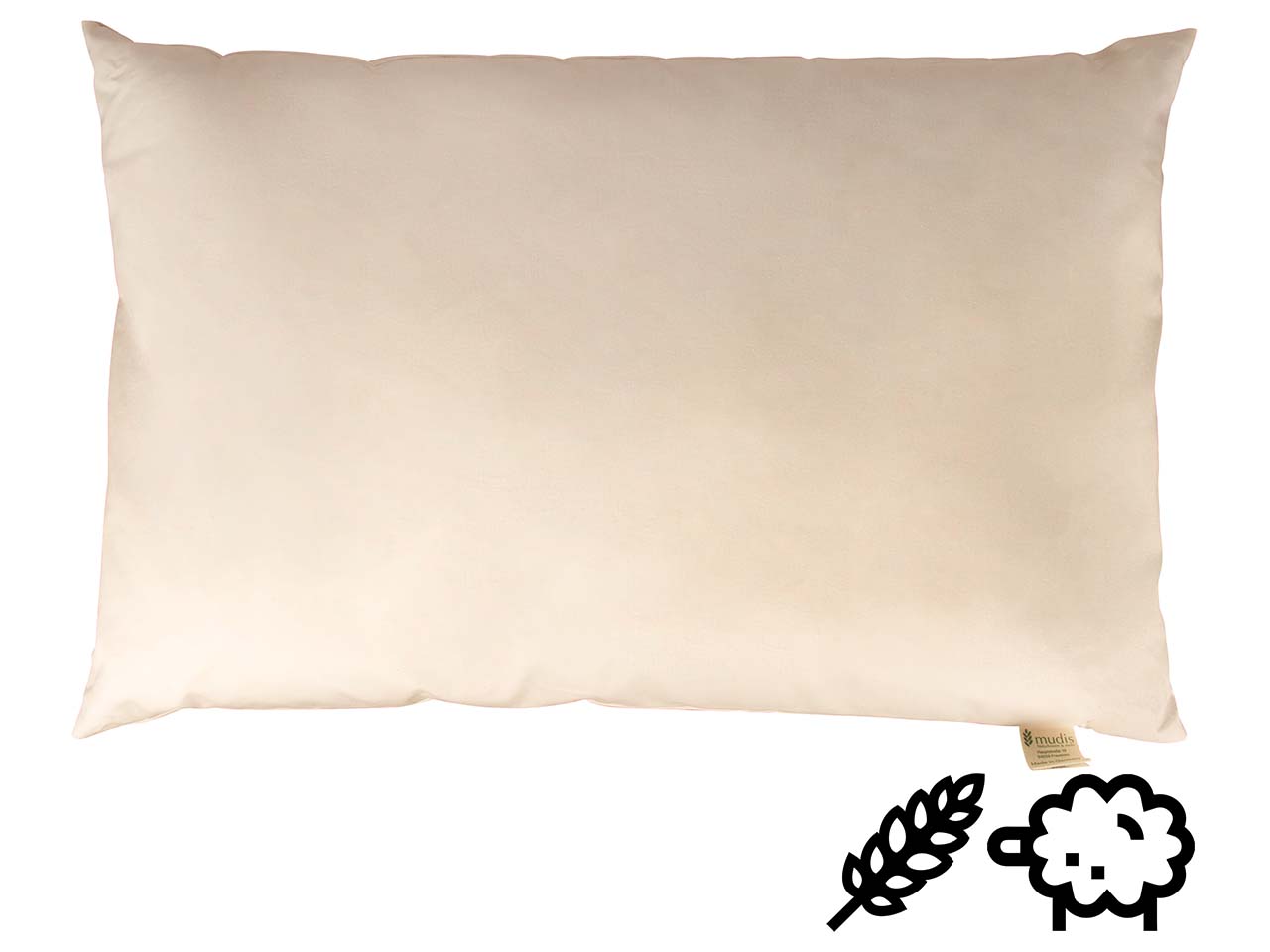 mudis Kopfkissen 40 x 60 cm Dinkelspelz/Schafschurwolle