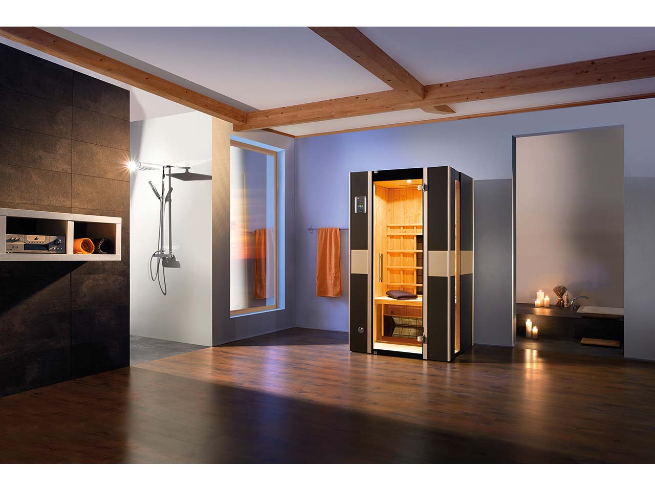weka Infrarotkabine "Mila 1" mit Glastür und 2 Fensterelementen, 1.700 W