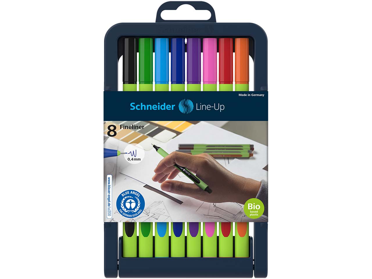 8 Schneider Fineliner "Line Up" farbsortiert