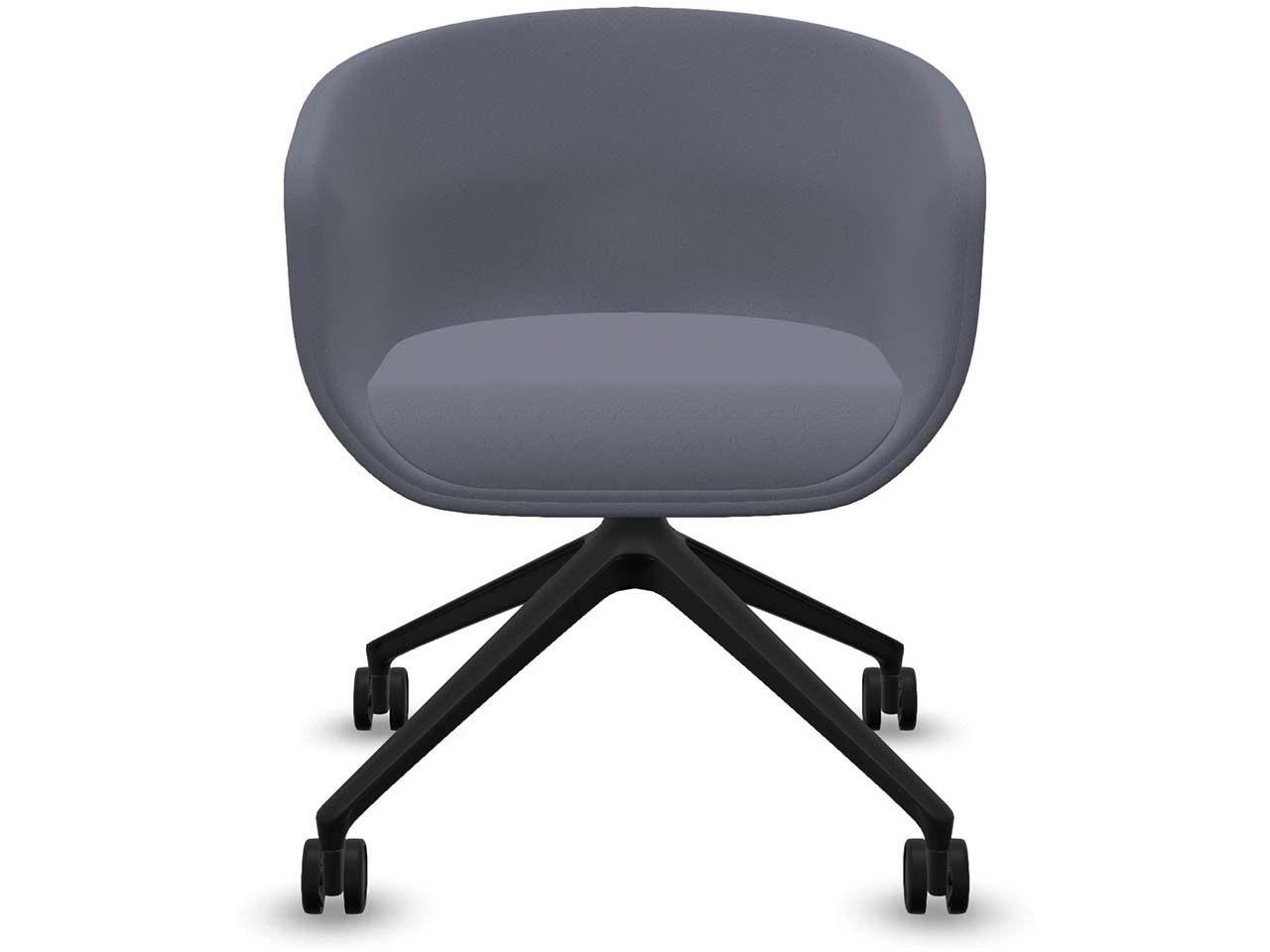 Profim Besucherstuhl "NU" mit Sternfußgestell auf Rollen, schwarz, Stoff: lavendel