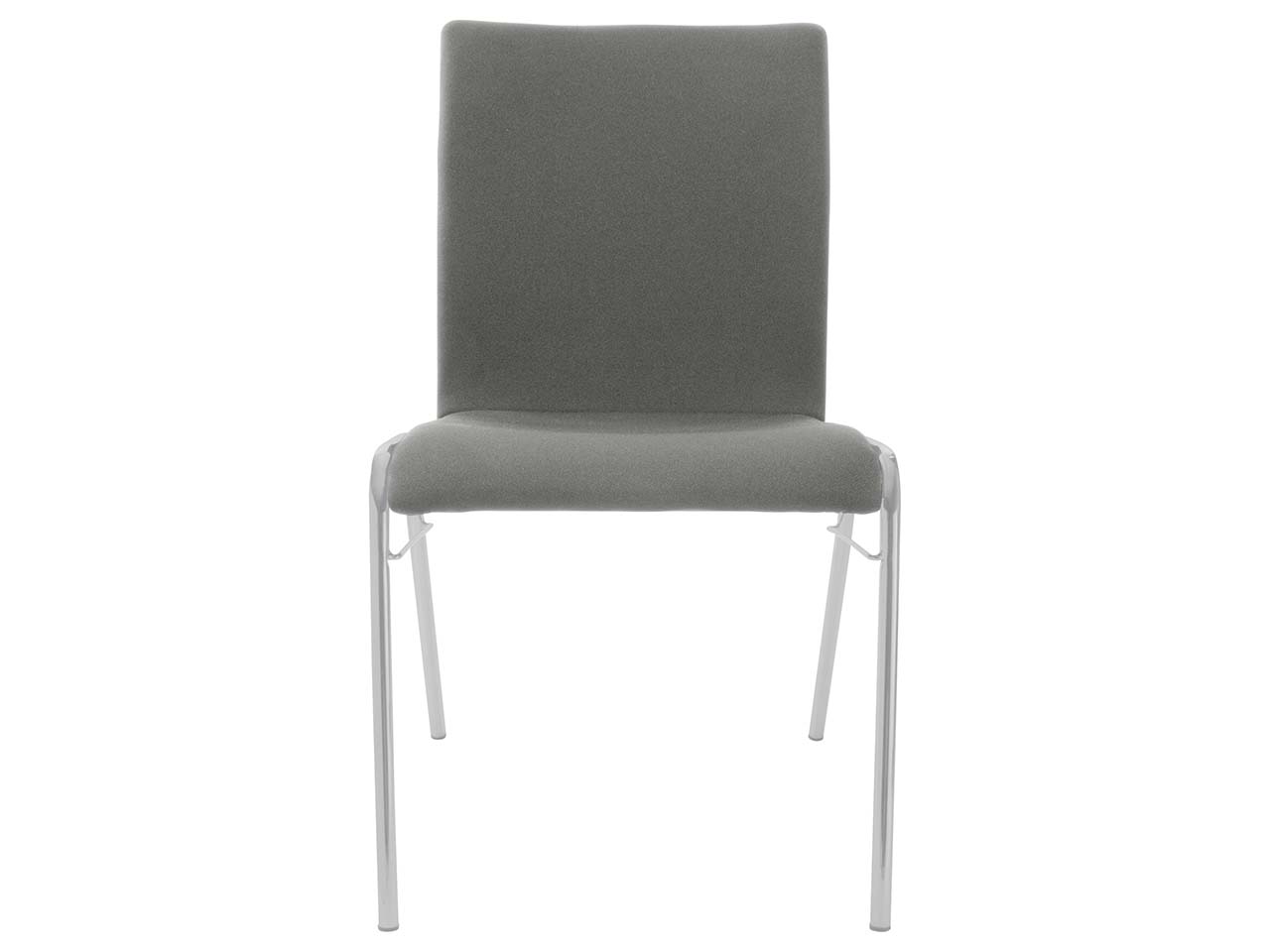 Besucherstuhl 'A45' Buche, Gestell silber, Steg, Vollpolster grau