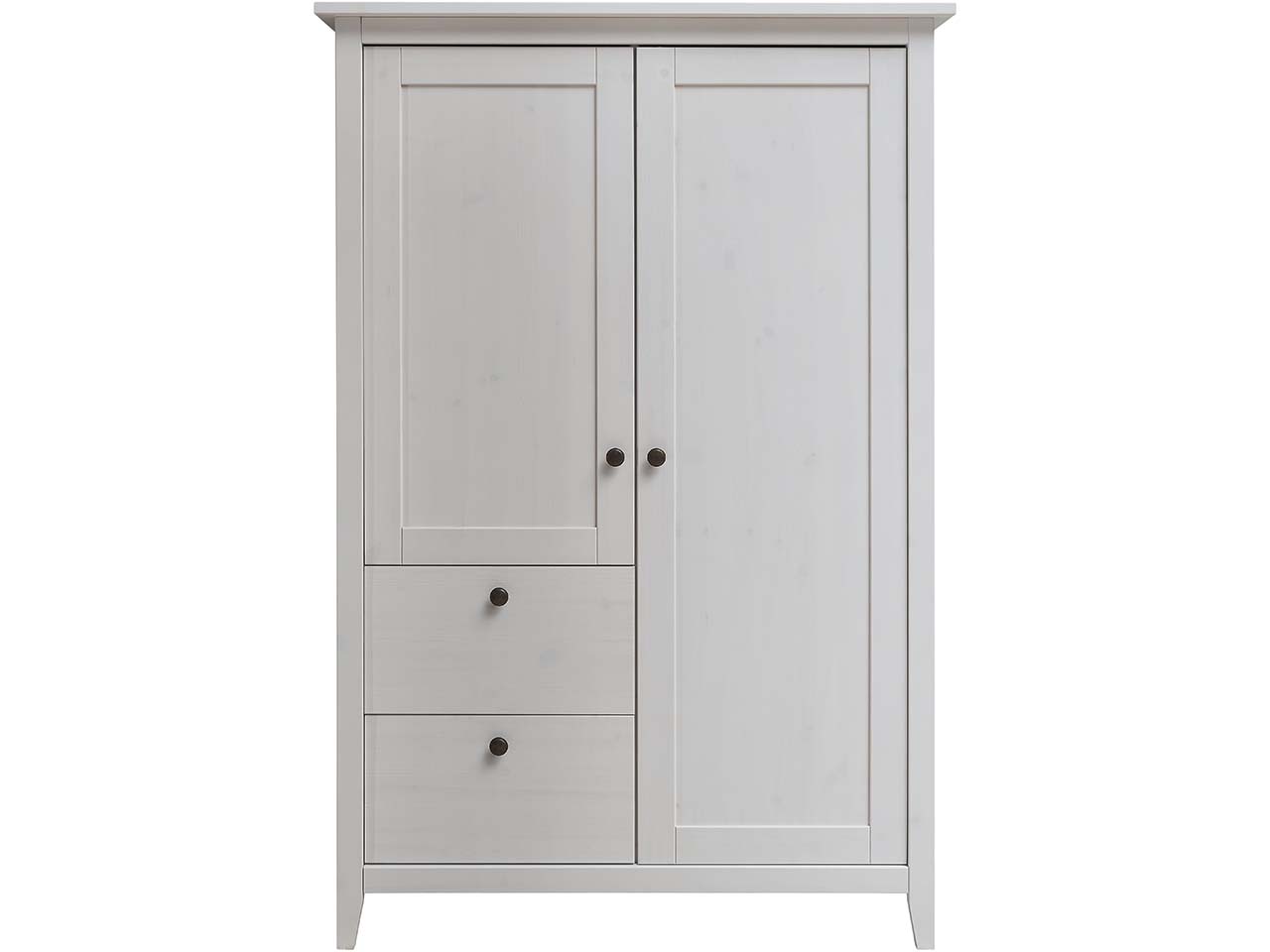 Anrichte 'Solvita' mit 2 Holztüren, 2 SL, B 101 x T 40 x H 150 cm, Kiefer weiß