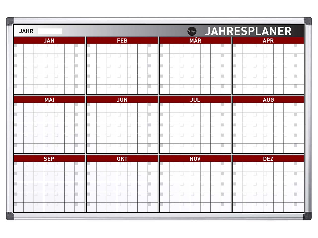 Bi-Office Whiteboard 'Earth', Plantafel Jahr mit Wochenansicht 90 x 60 cm