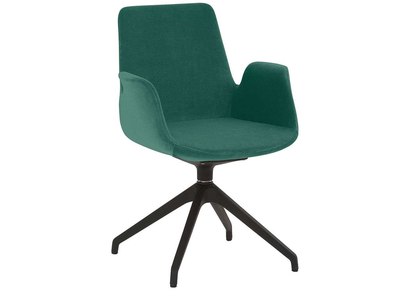 Besucherstuhl "2009" mit Sternfuß-Gestell, petrol