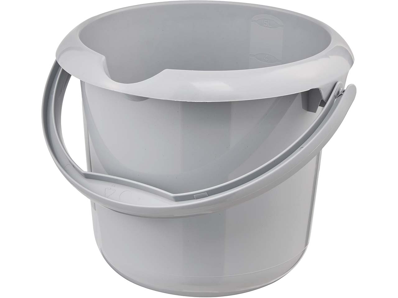 keeeper Eimer "Mika Eco Line" mit Ausguss, Skala und Griff, Ø 24 cm, 5 l, grau