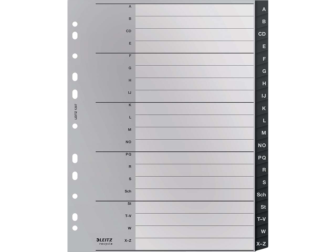 Leitz Recycle Register, PP, extrabreit,  A-Z, 20 Blatt