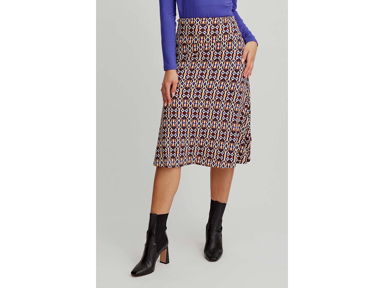 tranquillo Damen-Midi-Rock mit breitem Bund, ethno, Gr. S
