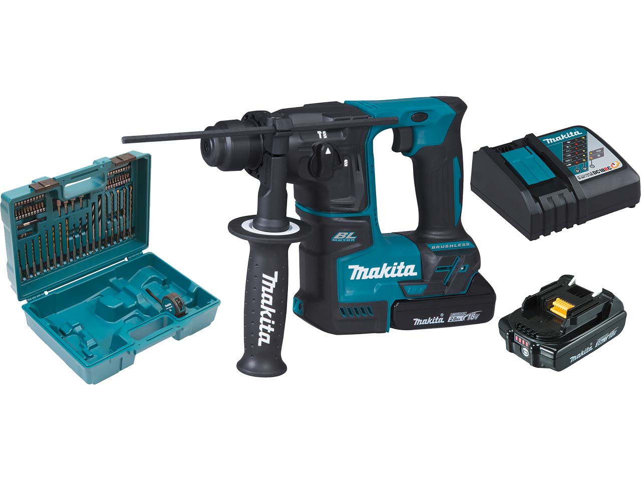 Makita Akku-Bohrhammer für SDS-PLUS "DHR171RAX3" 18V/2Ah 2 Akkus + Ladegerät