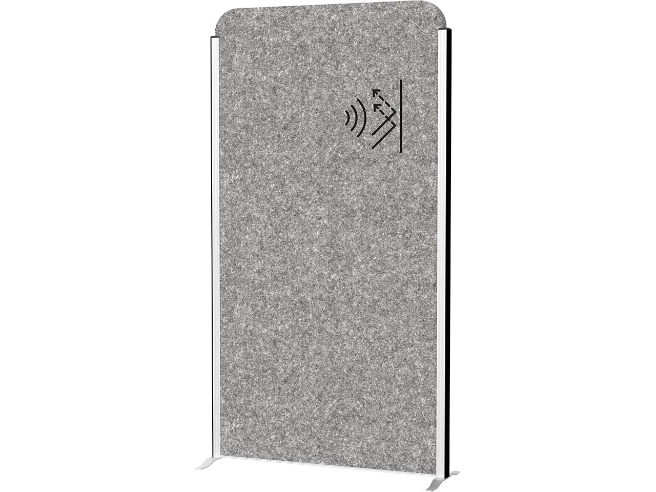 MAUL Stellwandsystem "MAULcocoon" silber, Akustik 100 x 180 cm, Stand, dunkelgrau