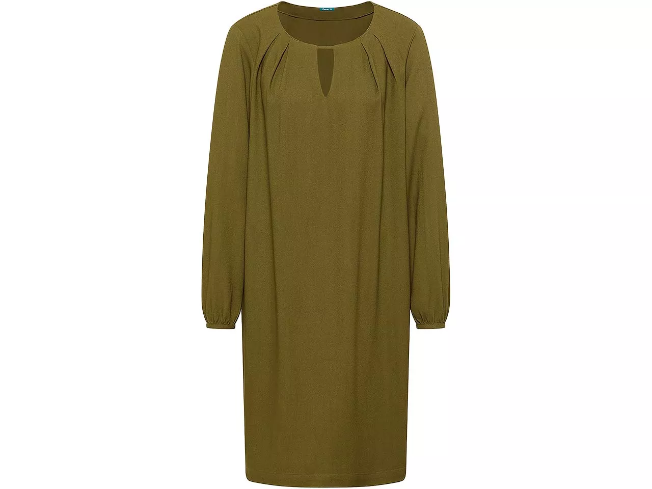 tranquillo Damen-Midi-Kleid mit Cut-Out-Ausschnitt, pesto, Gr. 36