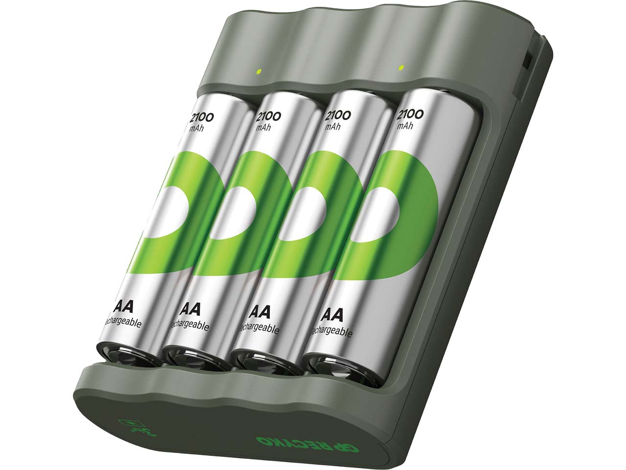 GP Battery 4 Akkus 2.100 mAh inkl. Gratis 4-Port USB Ladegerät "B441"