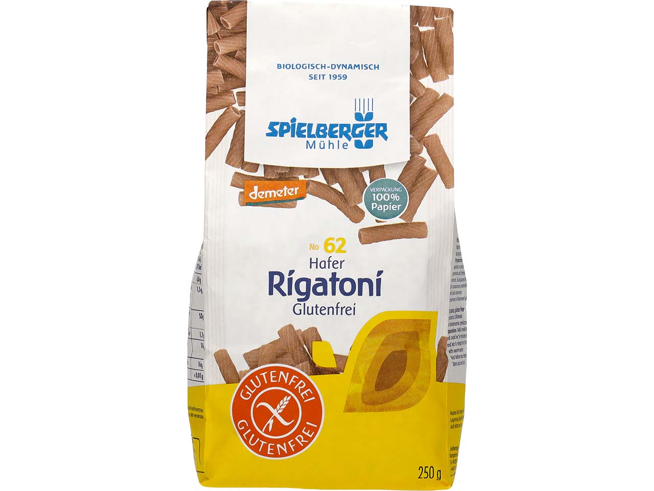 Spielberger Mühle Bio-Hafer-Rigatoni, glutenfrei, 250 g