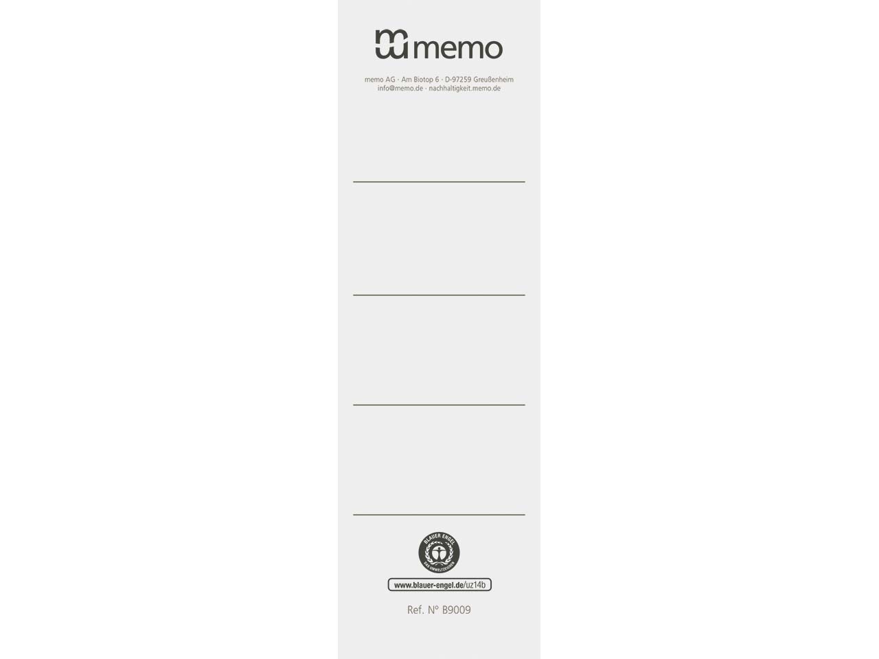 10 memo-Rückenschilder 7,5cm grau