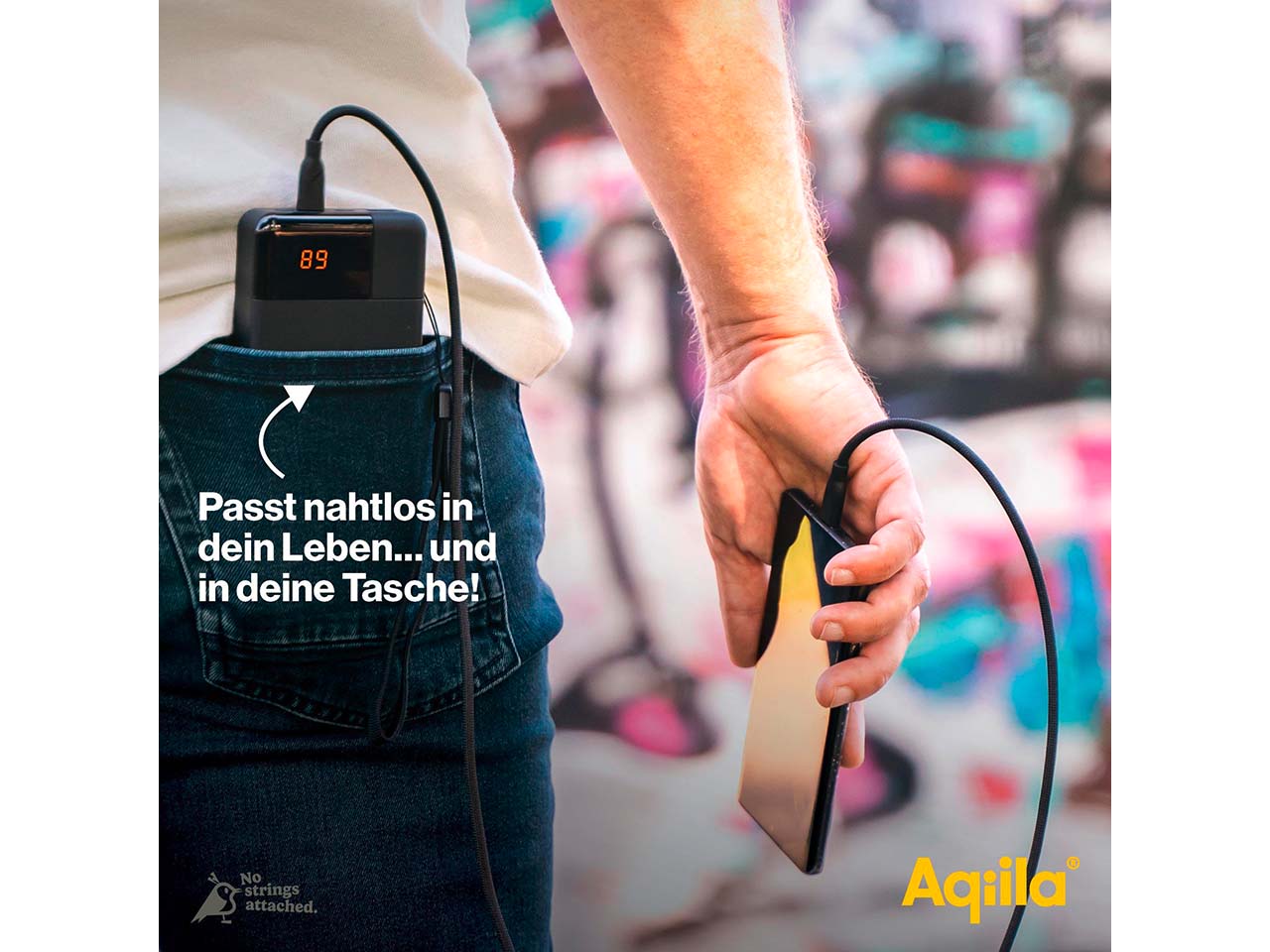 Aqiila Powerbank "Powerbird B10" 10.000 mAh, schwarz