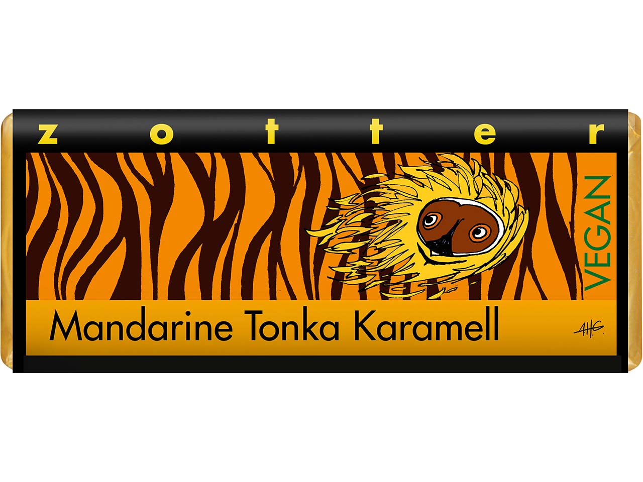 Zotter Bio-Bitter-Schokolade "Mandarine Tonka Karamell", vegan, 70 g
