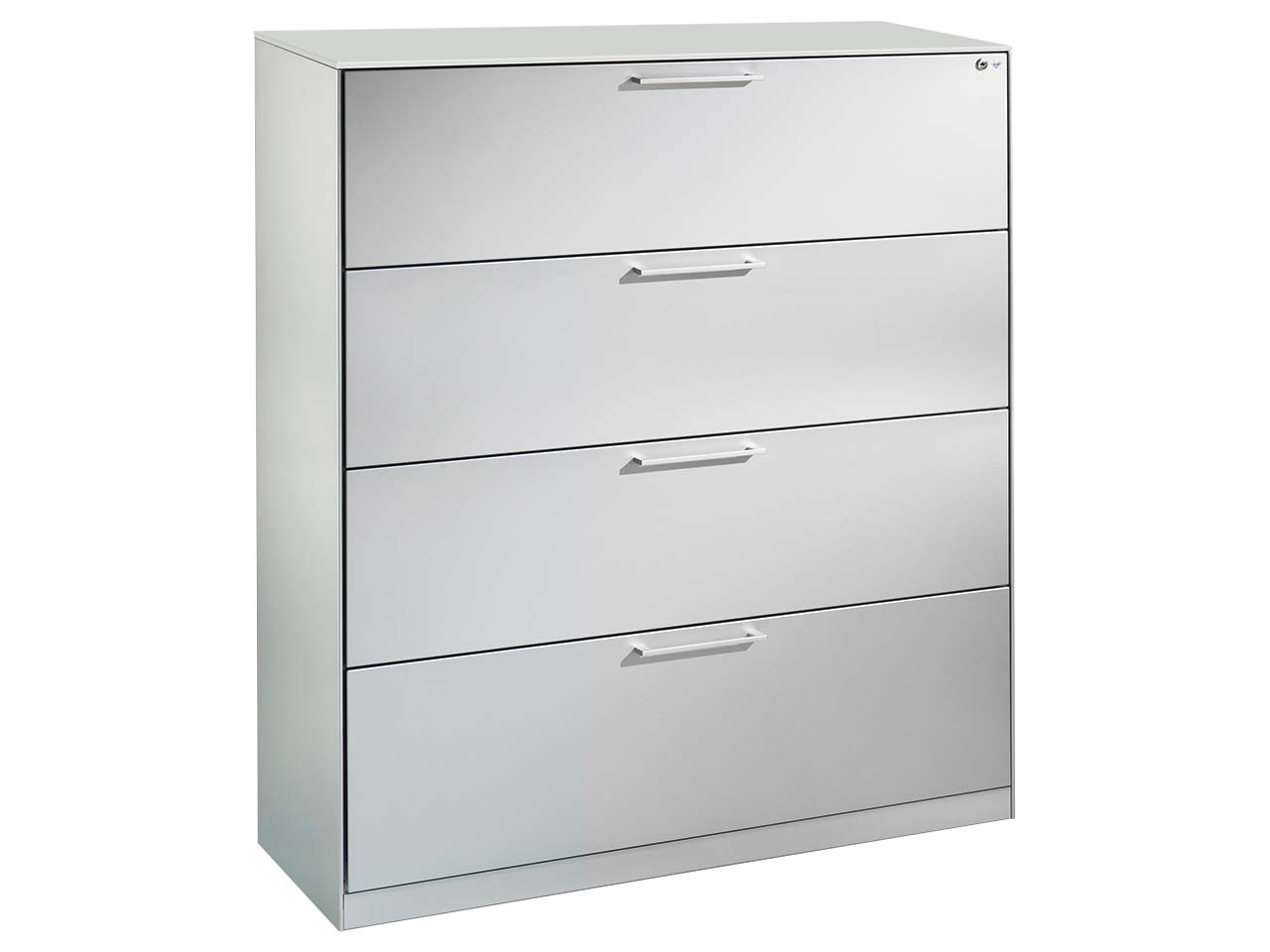 Hängeregistraturschrank "CONTACT", Höhe 131 cm  (BxT) 120 x 43,5, silber