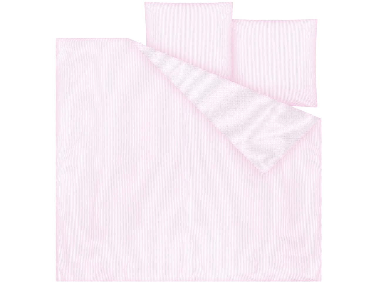 MELA Bio-Bettwäsche "MAJULI STRIPES" aus Perkal, 3-tlg., 240x220/80x80 cm, rose/natur