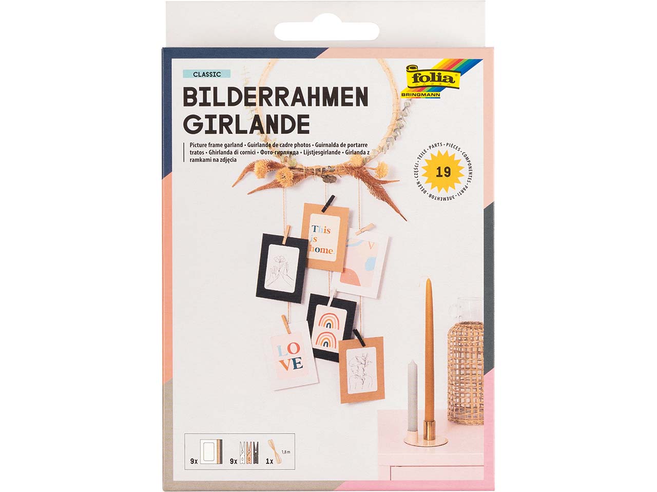 folia Bilderrahmen-Girlande "Classic", 19-teilig