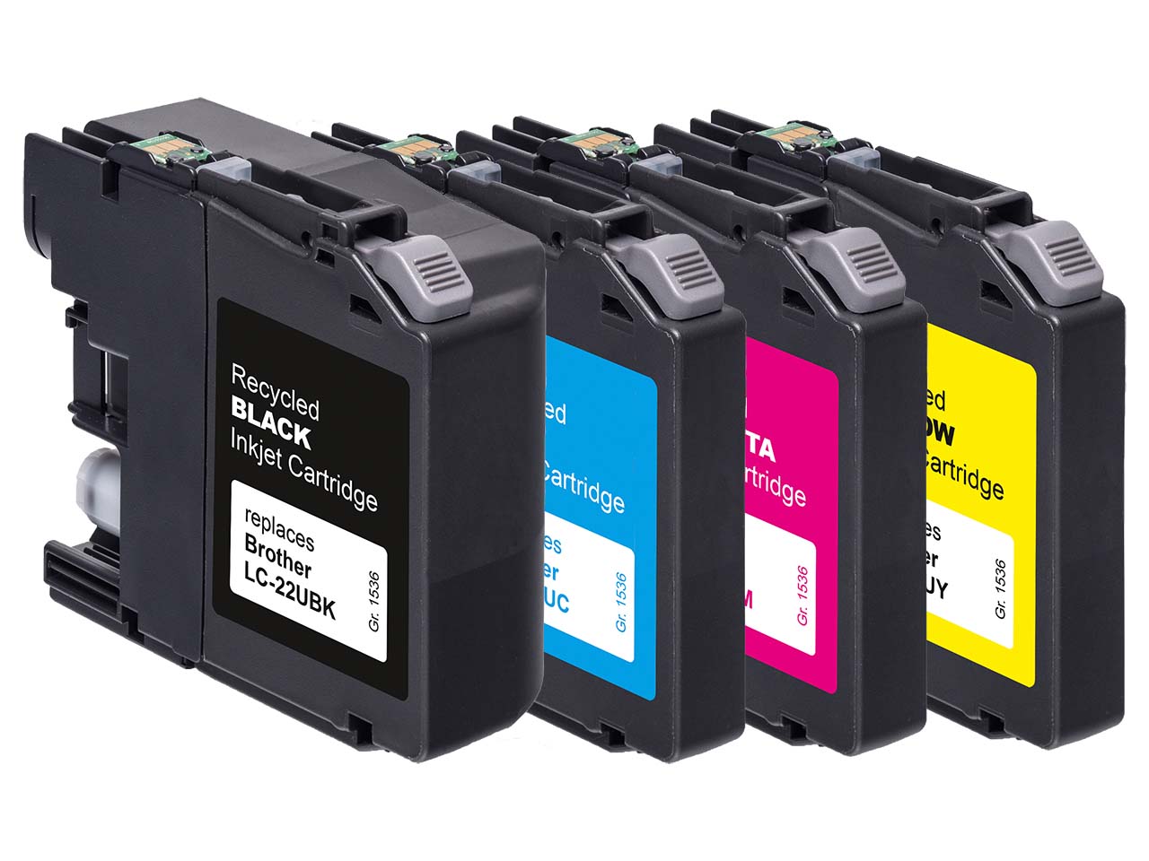 memo Tintenpatronen ersetzt Brother LC-22U schwarz, cyan, magenta, gelb, 4er-Set