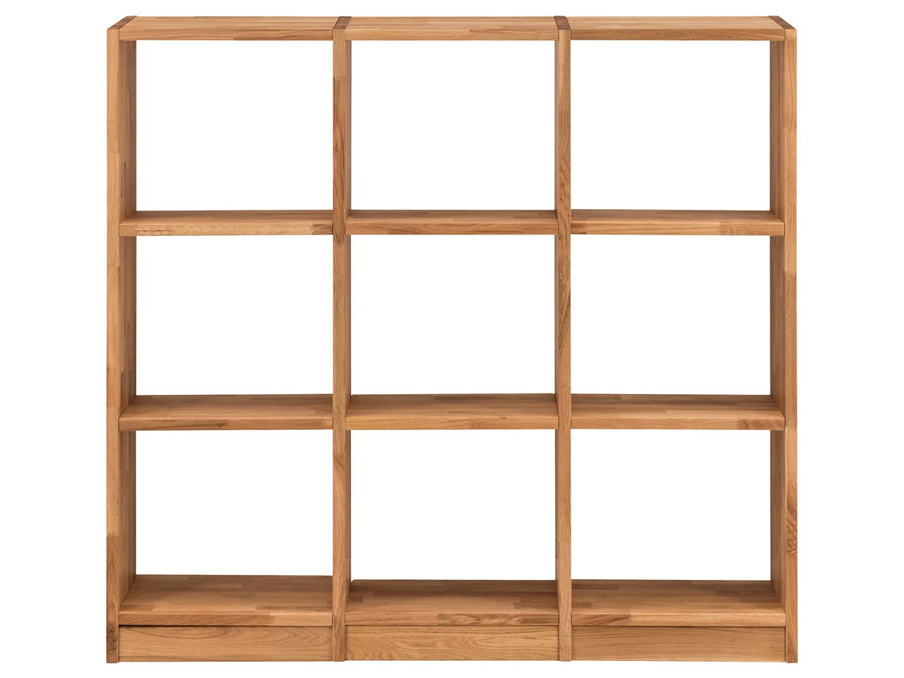 Regal "Grid" 3 x 3 Fächer, B 136 x H 125 x T 34 cm, Wildeiche geölt