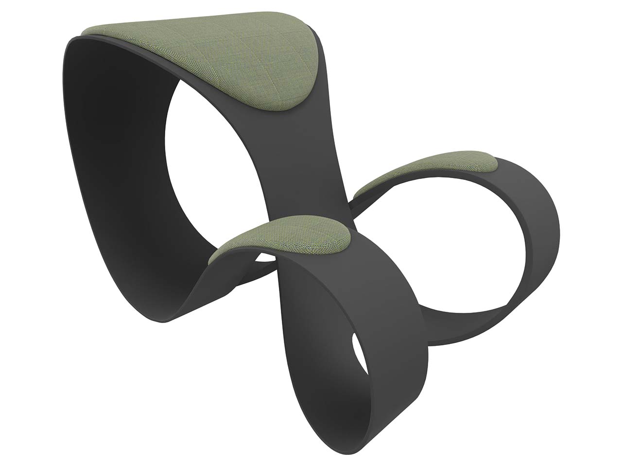 Quadrifoglio Kniehocker "Moon" Gestell braun, Bezug grün