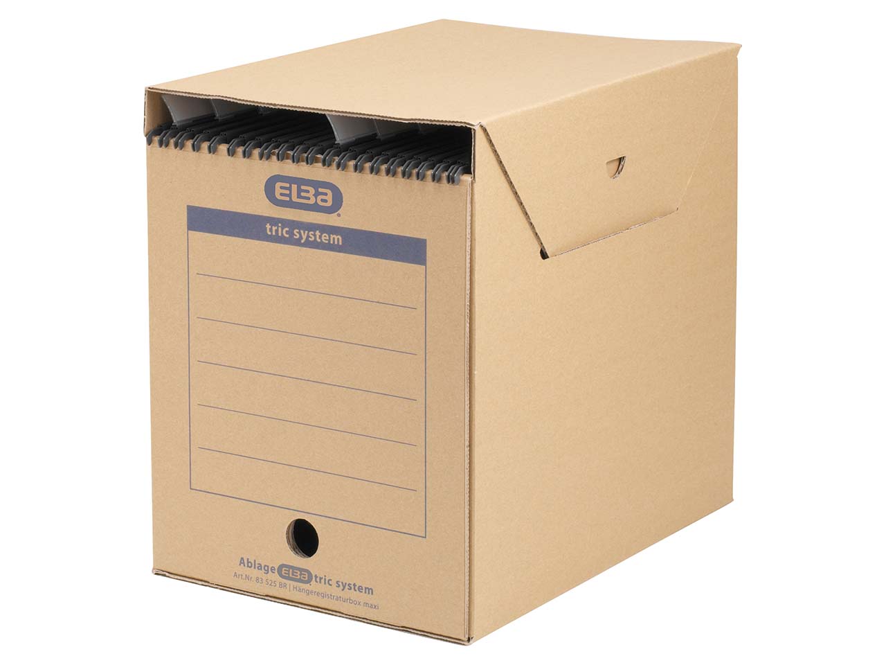 ELBA Hängeregistraturbox "tric system maxi" mit Verschlusslasche, DIN A4, naturbraun