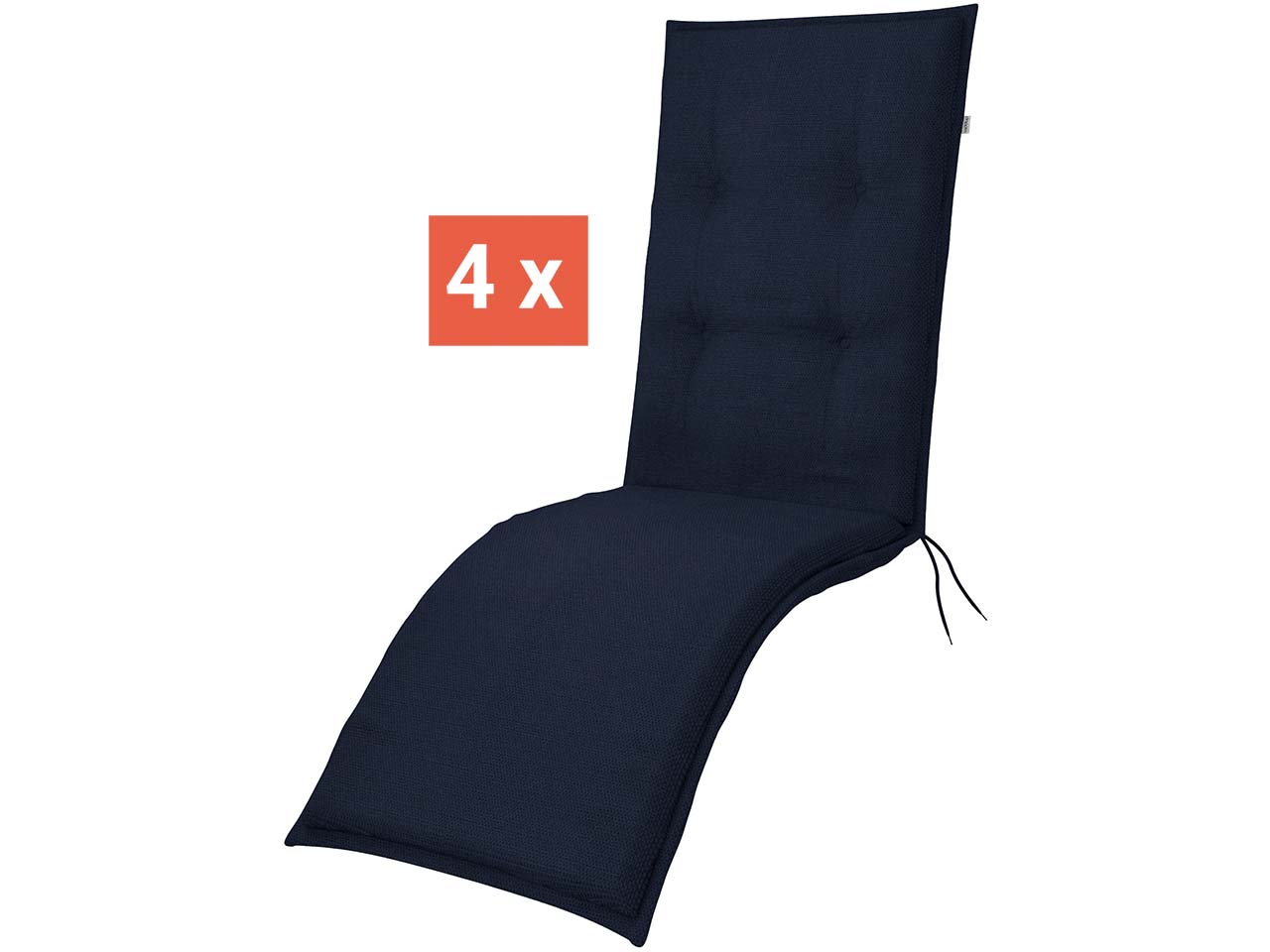 doppler Auflage "STAR" für Relaxliege, 4er-Pack, 170 x 48 x 6 cm, Polyester, dunkelblau