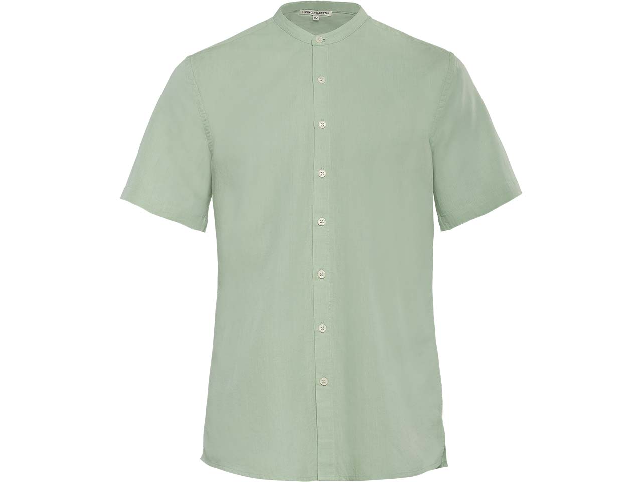 Living Crafts Herren-Hemd "RUBEN" mit Mandarin-Kragen, seagrass, Gr. 52