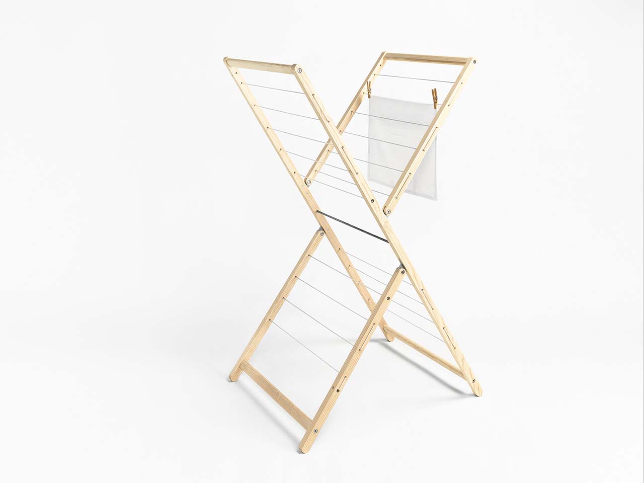 SIDE BY SIDE Wäscheständer "New Papa" Esche unbehandelt