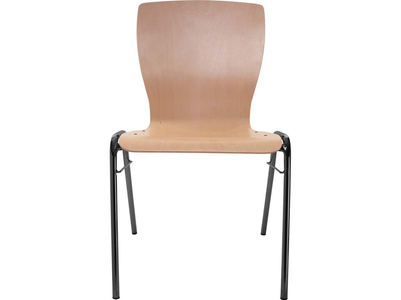 Besucherstuhl "A29" Buche, Gestell schwarz, Steg