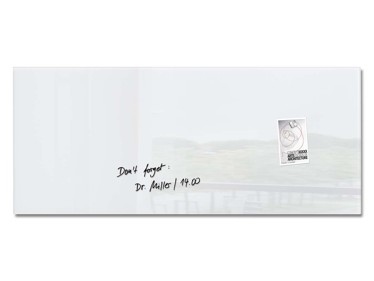 Sigel Glas-Magnettafel 'artverum' 130 x 55 cm, weiß