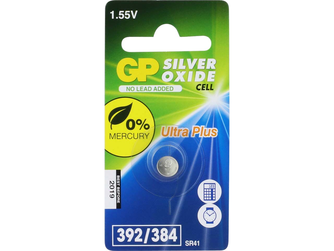 Pack GP Battery Uhrenbatterie 392 "SR41"