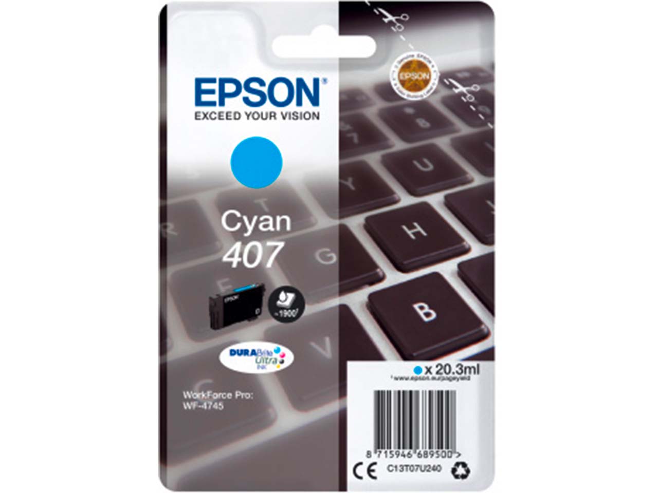 Epson Tintenpatrone 407 cyan
