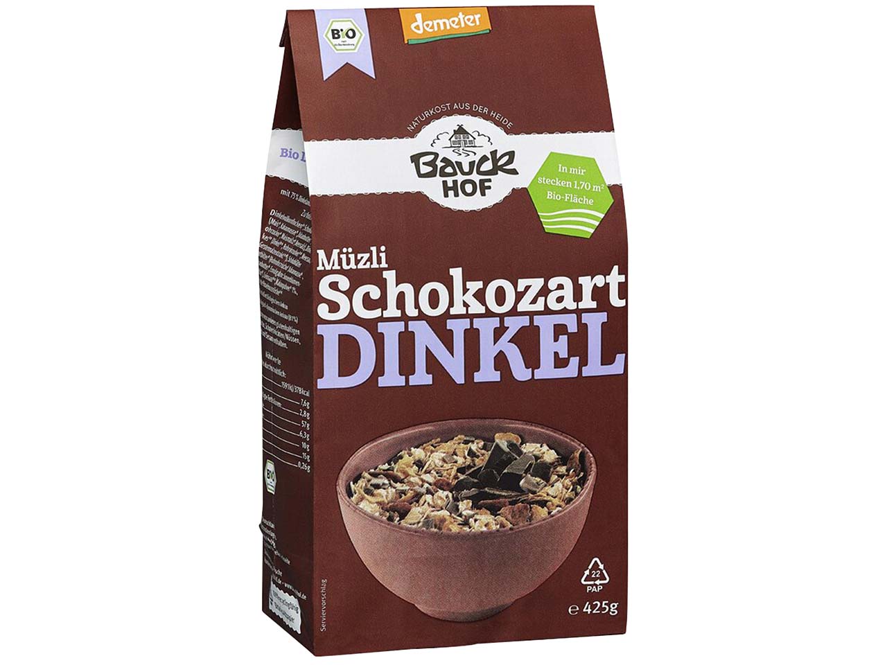 Bauckhof Bio-Dinkelmüsli mit Schoko, 425 g