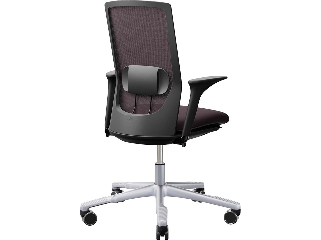 HAG Bürodrehstuhl "Futu mesh 1100-S" mit AL, Gestell: silber, Stoff: "FutuKnit" Aubergine